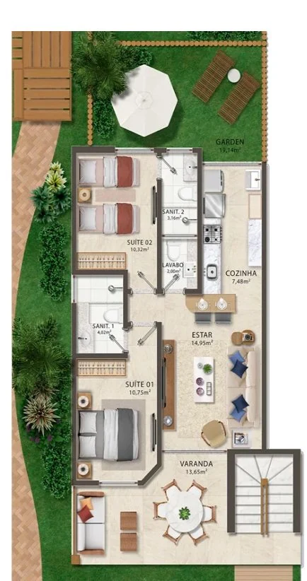 Planta Térreo com Garden